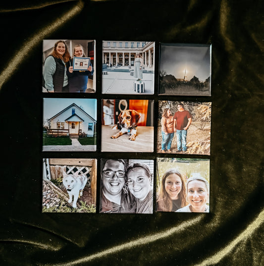 Set of 9 Personalized Photo Magnets